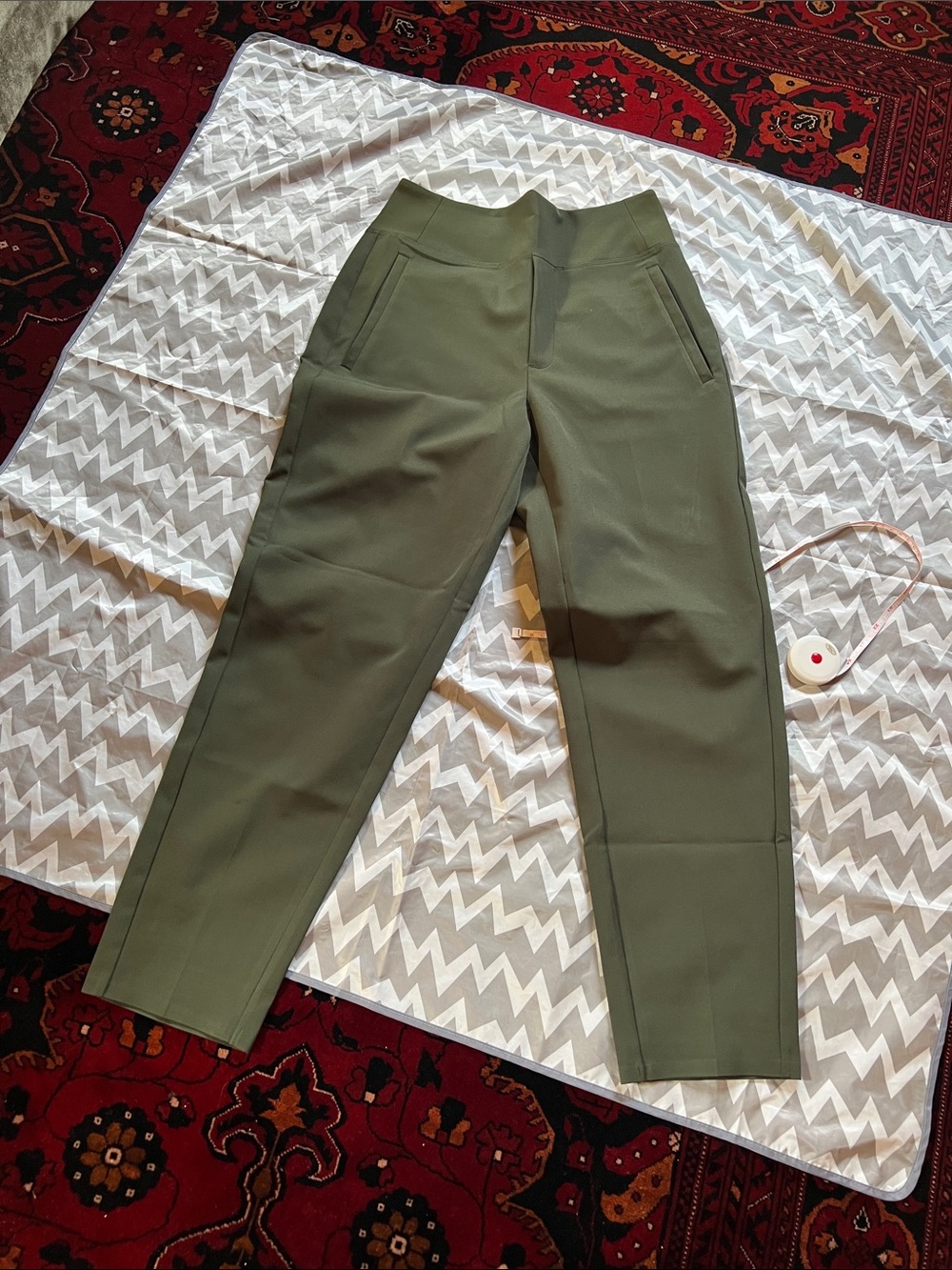 Athleta Olive Green Ankle-Length Slim Pants